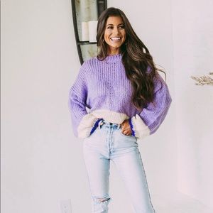 These Three boutique sweater lavender